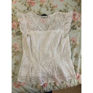 Laundry by Shelli Segal sleeveless blouse white lace size XS